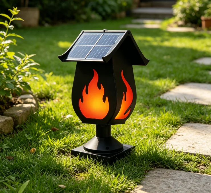 Solar Garden Light - مصابيح عمودية تعمل بالطاقة الشمسية، بتصميم