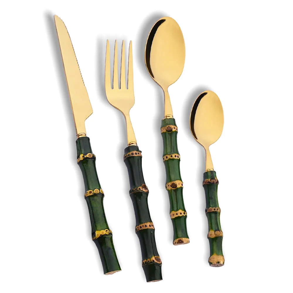 Bamboo Cutlery - طقم أدوات مائدة من 4 قطع