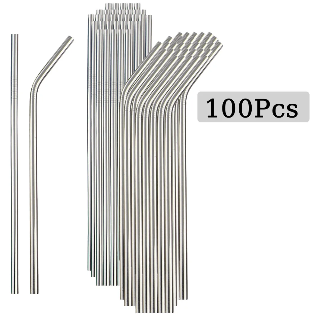 100 قطعة من قش الفولاذ المقاوم - مراجعة Reusable Straw وسعره