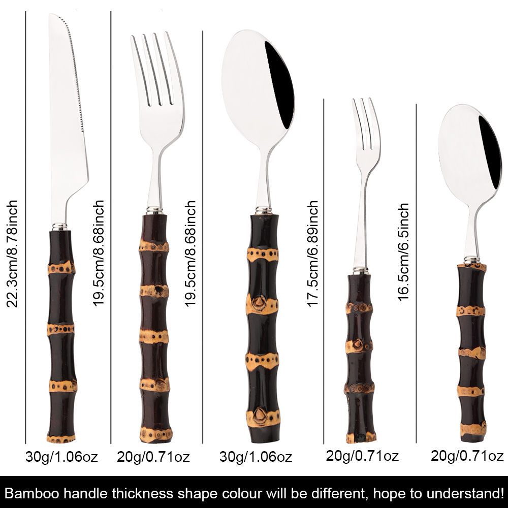 5 قطعة المنزل الإبداعي الخيزرا - مراجعة Bamboo Cutlery وسعره
